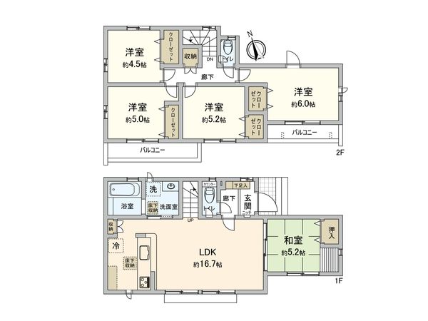 東大和市奈良橋2丁目【新築7号棟】 間取図(平面図) 東大和市奈良橋2丁目【新築7号棟】 間取図(平面図)