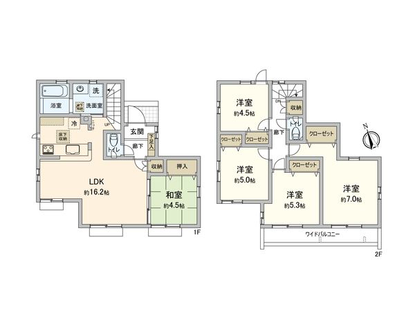 東大和市奈良橋2丁目【新築9号棟】 間取図(平面図) 東大和市奈良橋2丁目【新築9号棟】 間取図(平面図)