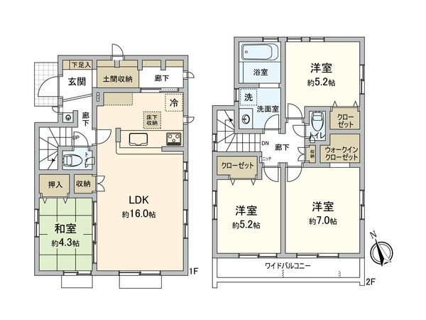 東大和市奈良橋2丁目【新築12号棟】 間取図(平面図) 東大和市奈良橋2丁目【新築12号棟】 間取図(平面図)