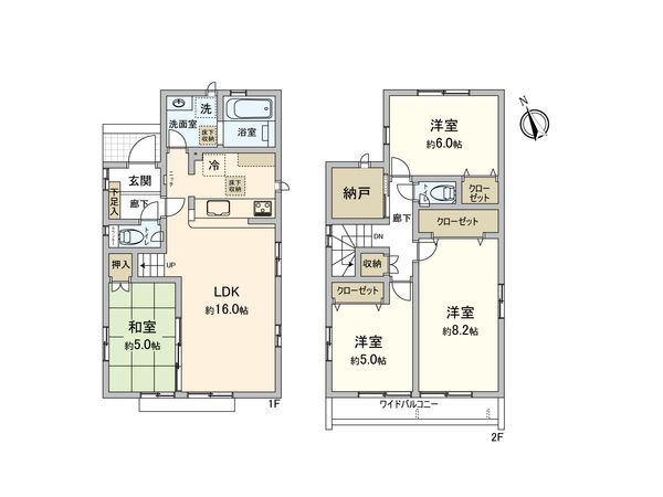 東大和市奈良橋2丁目【新築16号棟】 間取図(平面図) 東大和市奈良橋2丁目【新築16号棟】 間取図(平面図)