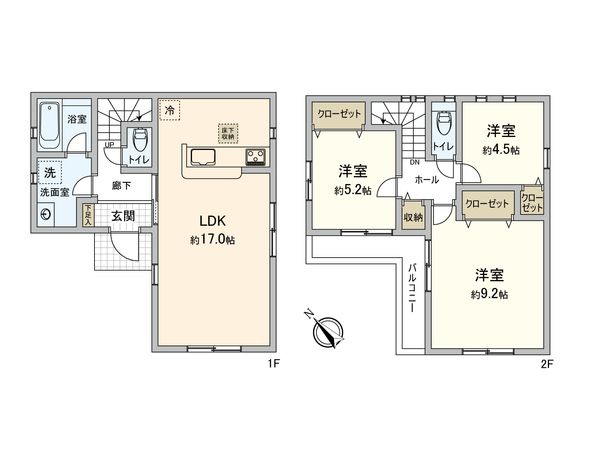 東村山市青葉町1丁目 戸建 間取図(平面図) 東村山市青葉町1丁目 戸建 間取図(平面図)