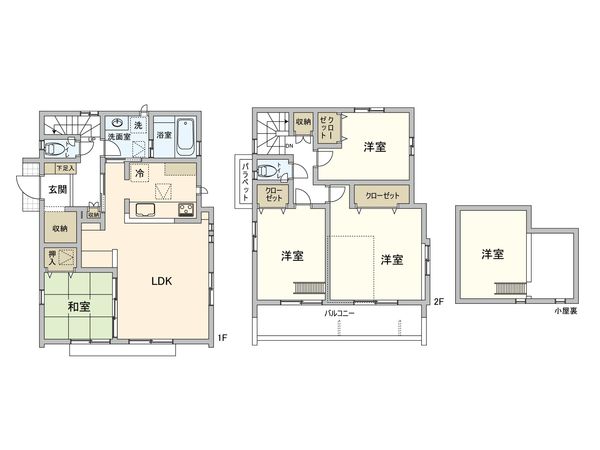 東村山市野口町3丁目【新築5号棟】 間取図(平面図) 東村山市野口町3丁目【新築5号棟】 間取図(平面図)