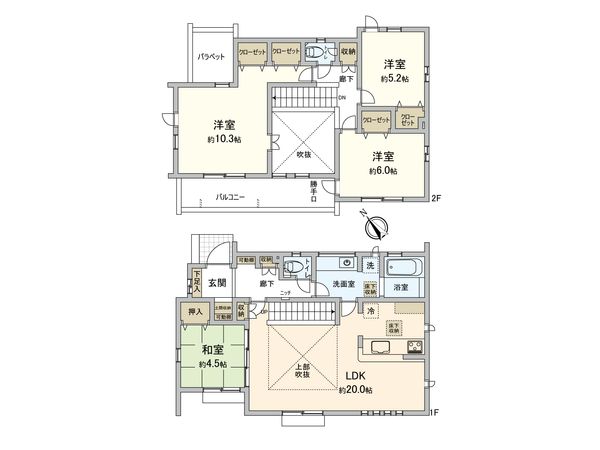 東村山市青葉町3丁目 新築戸建 間取図(平面図) 東村山市青葉町3丁目 新築戸建 間取図(平面図)