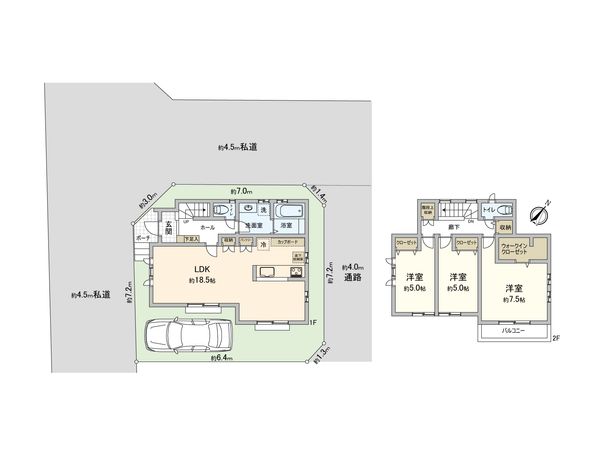 東村山市諏訪町2丁目【新築戸建】 間取図(平面図) 東村山市諏訪町2丁目【新築戸建】 間取図(平面図)
