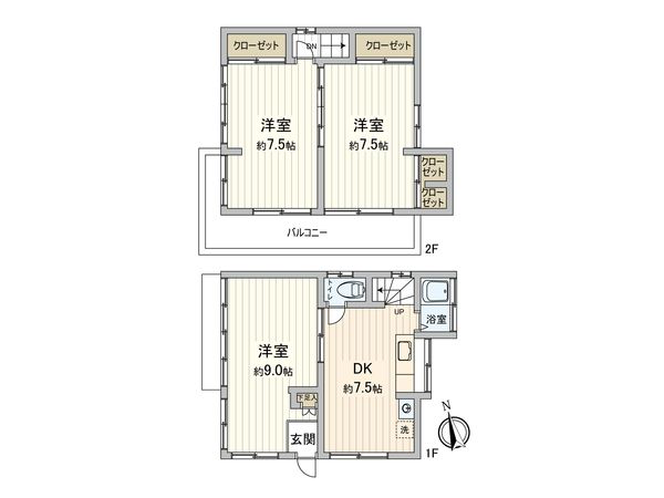 東村山市萩山町1丁目 戸建 間取図(平面図) 東村山市萩山町1丁目 戸建 間取図(平面図)