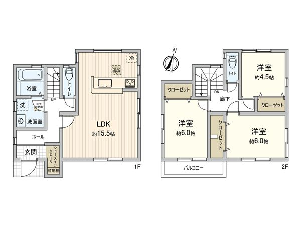 東村山市美住町2丁目【新築1号棟】 間取図(平面図) 東村山市美住町2丁目【新築1号棟】 間取図(平面図)