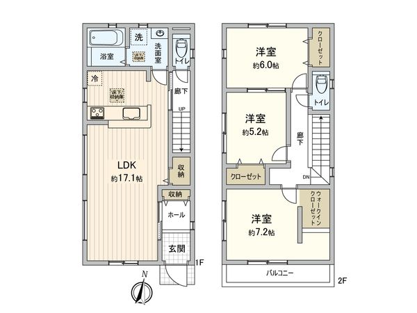東村山市美住町2丁目【新築4号棟】 間取図(平面図) 東村山市美住町2丁目【新築4号棟】 間取図(平面図)