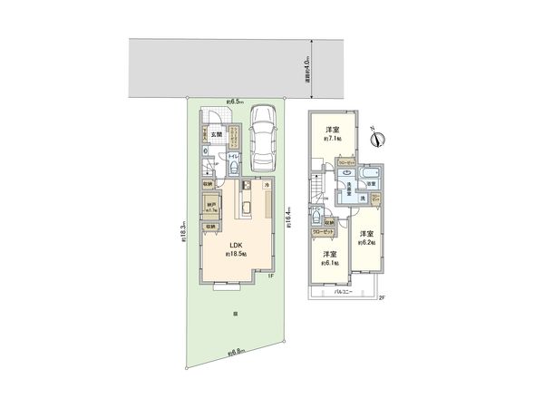 東村山市廻田町3丁目【新築戸建】 間取図(平面図) 東村山市廻田町3丁目【新築戸建】 間取図(平面図)