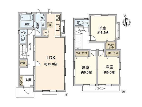 東大和市芋窪1丁目 戸建 間取図(平面図) 東大和市芋窪1丁目 戸建 間取図(平面図)