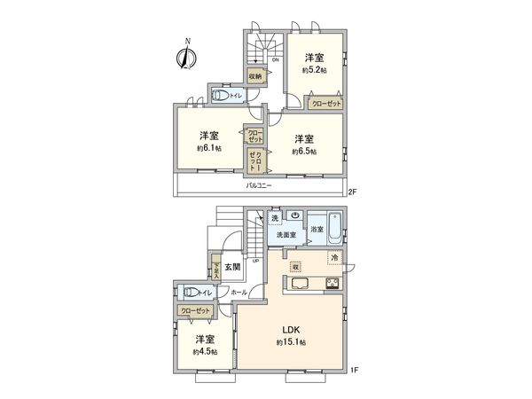 東村山市多摩湖町3丁目【新築2号棟】 間取図(平面図)