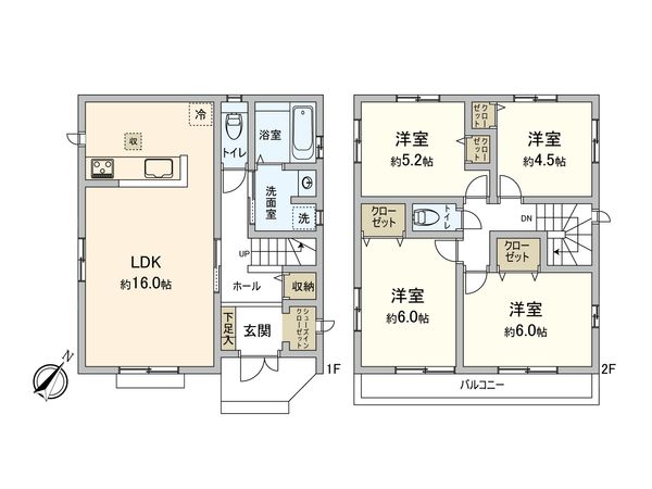東村山市青葉町1丁目【新築A号棟】 間取図(平面図) 東村山市青葉町1丁目【新築A号棟】 間取図(平面図)