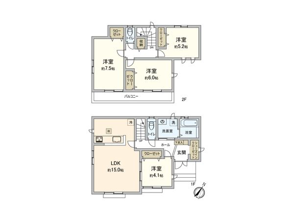 東村山市青葉町1丁目【新築C号棟】 間取図(平面図) 東村山市青葉町1丁目【新築C号棟】 間取図(平面図)