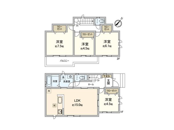 東村山市青葉町1丁目【新築E号棟】 間取図(平面図) 東村山市青葉町1丁目【新築E号棟】 間取図(平面図)