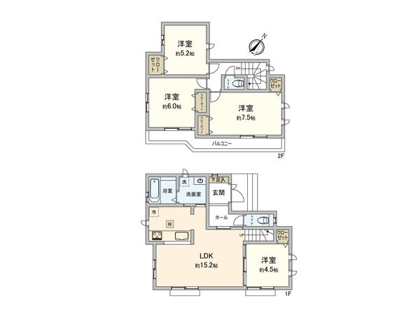 東村山市青葉町1丁目【新築F号棟】 間取図(平面図) 東村山市青葉町1丁目【新築F号棟】 間取図(平面図)