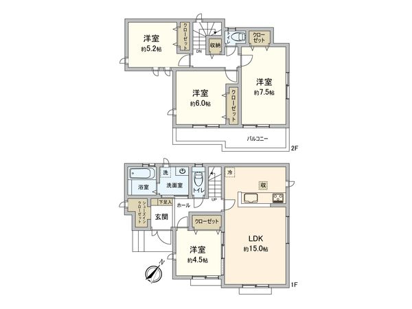 東村山市青葉町1丁目【新築H号棟】 間取図(平面図) 東村山市青葉町1丁目【新築H号棟】 間取図(平面図)