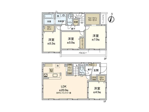 東村山市富士見町2丁目 新築戸建 間取図(平面図)