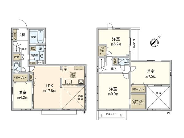 東村山市青葉町2丁目 新築戸建 間取図(平面図)