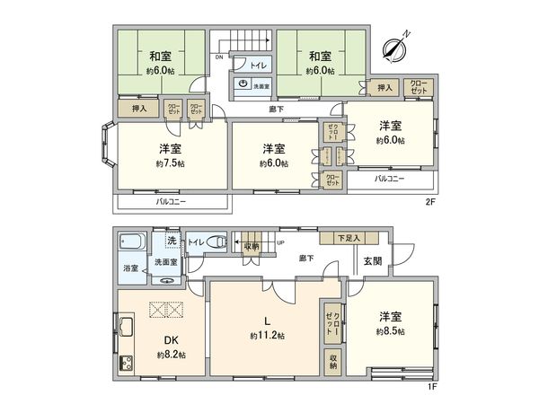 東村山市久米川町1丁目 戸建 間取図(平面図) 東村山市久米川町1丁目 戸建 間取図(平面図)