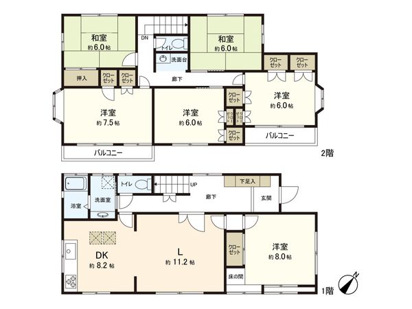 東村山市久米川町1丁目 戸建 間取図(平面図) 東村山市久米川町1丁目 戸建 間取図(平面図)