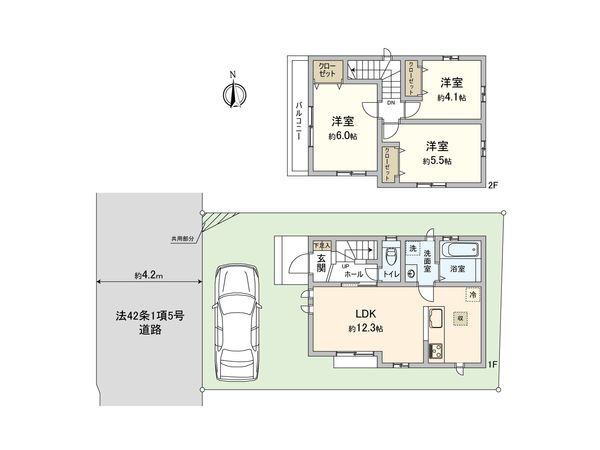小平市小川西町5丁目【新築B号棟】 間取図(平面図) 小平市小川西町5丁目【新築B号棟】 間取図(平面図)