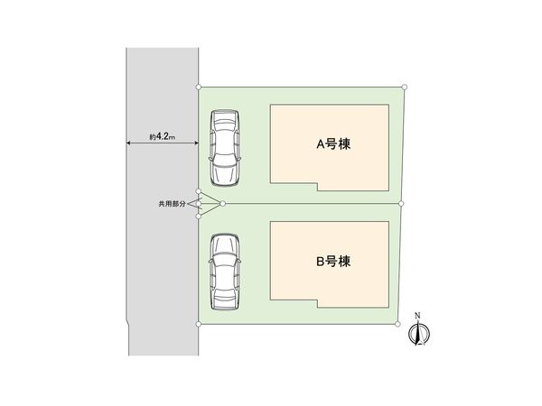小平市小川西町5丁目【新築B号棟】 全体区画図 小平市小川西町5丁目【新築B号棟】 全体区画図