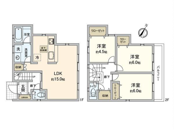 東村山市廻田町2丁目 新築戸建2号棟 間取図(平面図) 東村山市廻田町2丁目 新築戸建2号棟 間取図(平面図)