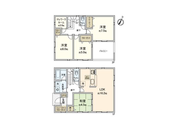 東村山市廻田町2丁目 新築戸建3号棟 間取図(平面図) 東村山市廻田町2丁目 新築戸建3号棟 間取図(平面図)