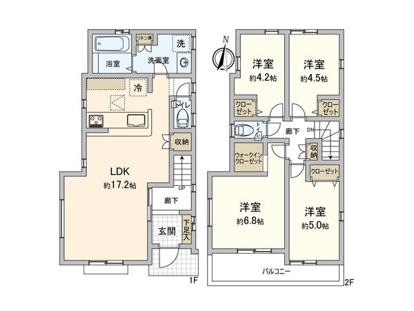 東村山市廻田町3丁目 新築戸建1号棟 間取図(平面図) 東村山市廻田町3丁目 新築戸建1号棟 間取図(平面図)