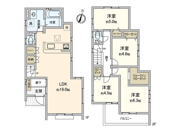 東村山市廻田町3丁目 新築戸建3号棟 間取図(平面図) 東村山市廻田町3丁目 新築戸建3号棟 間取図(平面図)
