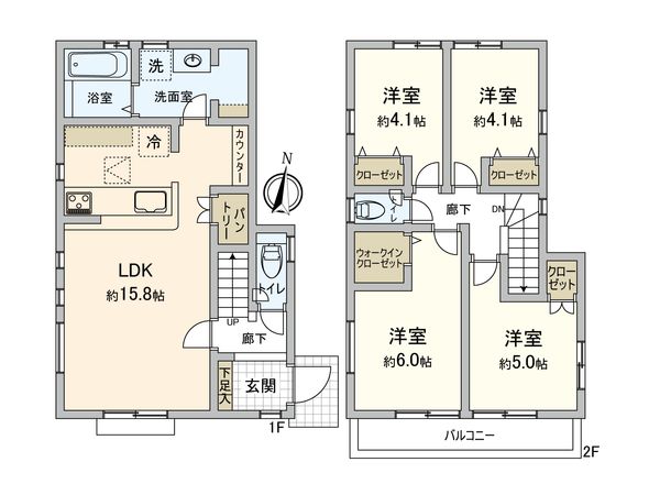 東村山市廻田町3丁目 新築戸建4号棟 間取図(平面図) 東村山市廻田町3丁目 新築戸建4号棟 間取図(平面図)