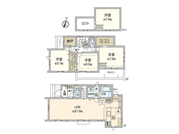 東村山市富士見町3丁目 新築8号棟 間取図(平面図)