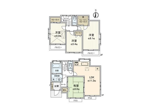 東村山市野口町4丁目 戸建 間取図(平面図) 東村山市野口町4丁目 戸建 間取図(平面図)