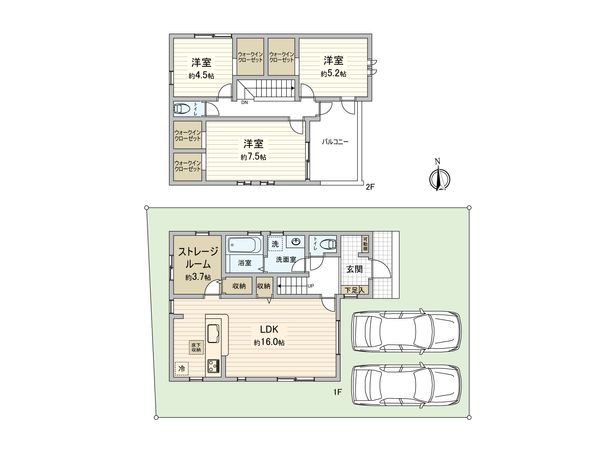 東大和市狭山5丁目 新築3号棟 間取図(平面図) 東大和市狭山5丁目 新築3号棟 間取図(平面図)
