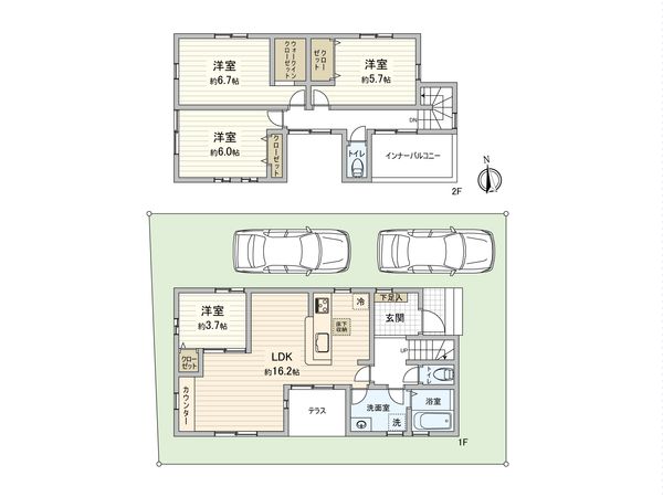 東大和市狭山5丁目 新築4号棟 間取図(平面図) 東大和市狭山5丁目 新築4号棟 間取図(平面図)