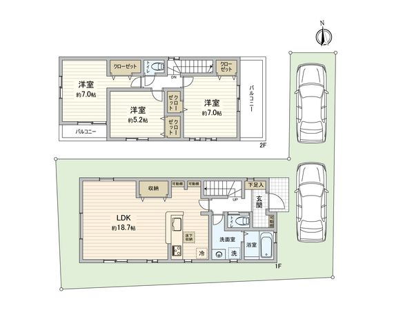 東大和市狭山5丁目 新築5号棟 間取図(平面図) 東大和市狭山5丁目 新築5号棟 間取図(平面図)