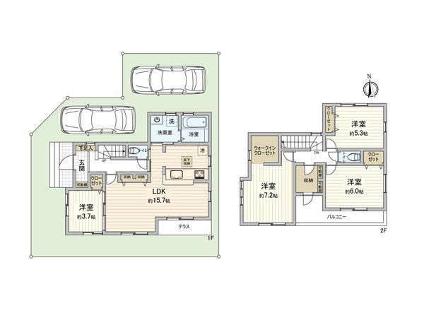 東大和市狭山5丁目 新築7号棟 間取図(平面図) 東大和市狭山5丁目 新築7号棟 間取図(平面図)