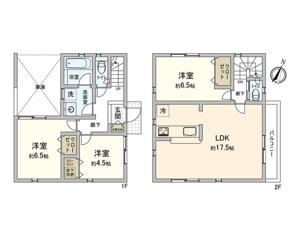 東村山市恩多町 新築1号棟 間取図(平面図) 東村山市恩多町 新築1号棟 間取図(平面図)