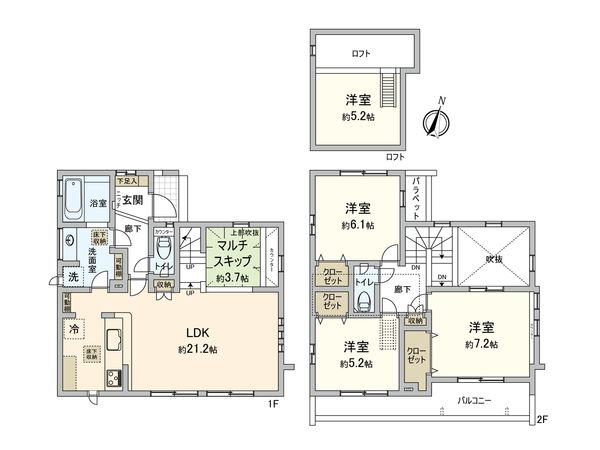 東村山市青葉町 新築7号棟 間取図(平面図) 東村山市青葉町 新築7号棟 間取図(平面図)