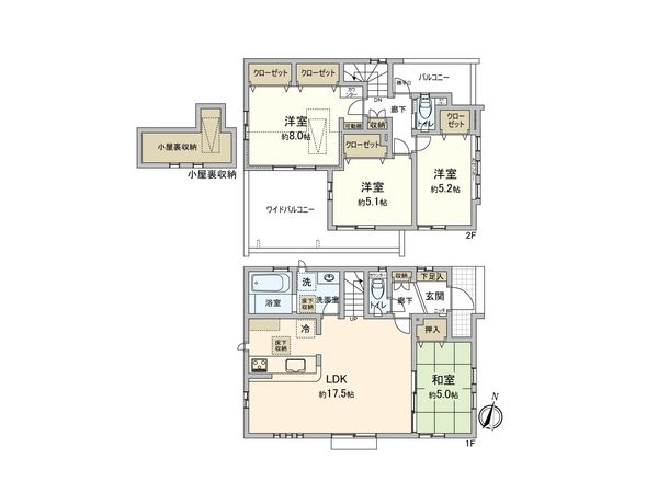 東村山市青葉町 新築1号棟 間取図(平面図) 東村山市青葉町 新築1号棟 間取図(平面図)