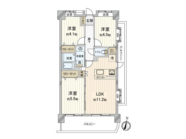 シャルムコート東村山美住町 間取図(平面図) シャルムコート東村山美住町 間取図(平面図)