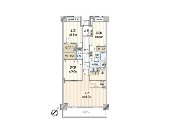 ヒルズ武蔵野久米川 間取図(平面図)