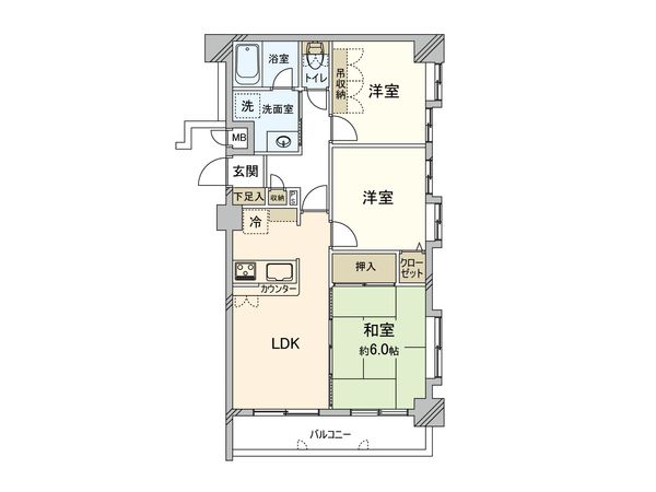 シティーコーポパルナス廻田パート2 間取図(平面図)