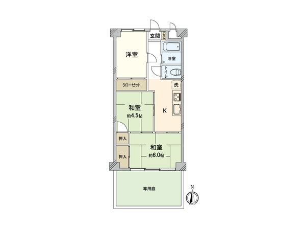 武蔵野サンハイツ久米川 間取図(平面図) 武蔵野サンハイツ久米川 間取図(平面図)