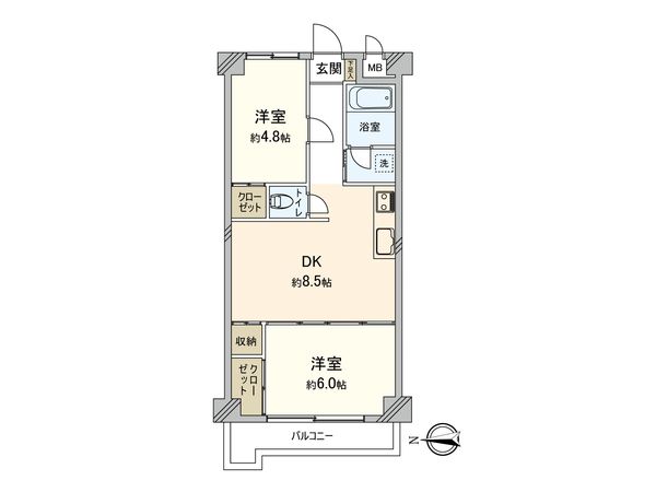武蔵野サンハイツ久米川 間取図(平面図)