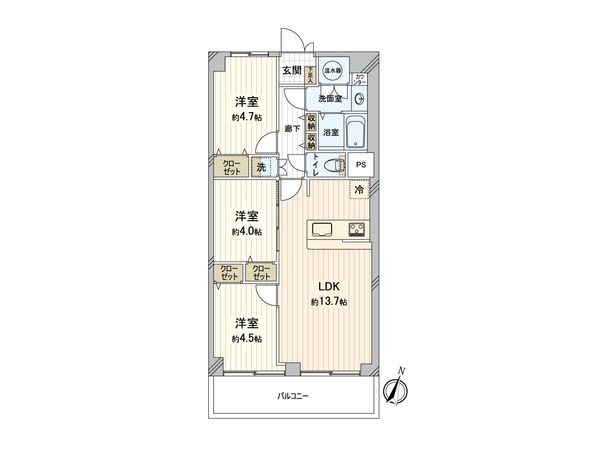 ネオコーポ武蔵野 間取図(平面図) 間取図(平面図)