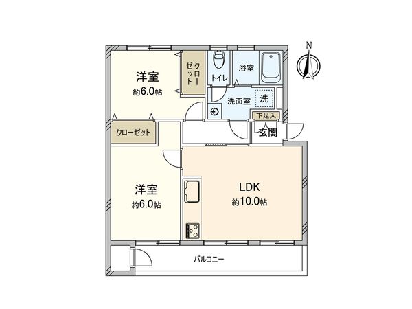 東村山富士見町住宅 2号棟 間取図(平面図) 間取図(平面図)