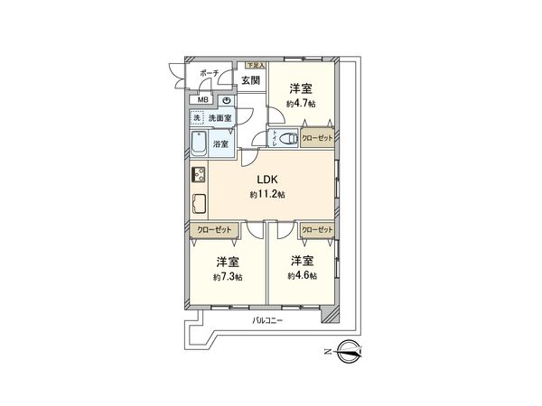 日神パレステージ所沢 間取図(平面図) 間取図(平面図)