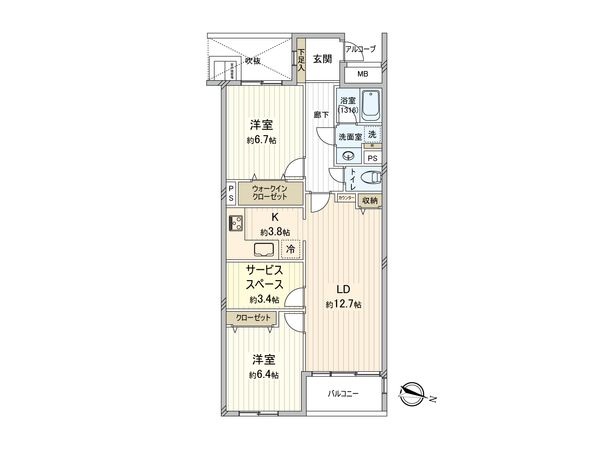 ライオンズマンション萩山 間取図