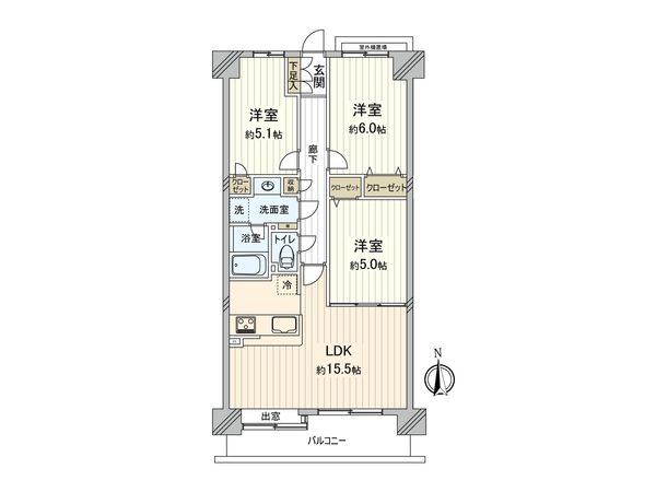 ナイスアーバン久米川 間取図(平面図) ナイスアーバン久米川 間取図(平面図)