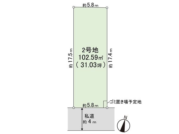練馬区高野台3丁目土地 2号地 区画図 区画図